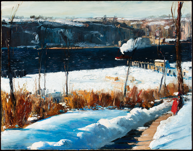 George Wesley Bellows (American, 1882 – 1925), "Winter Afternoon," 1909, Oil on canvas, 30 x 38 in. (76.2 x 96.5 cm), Gift of R. H. Norton, 49.1